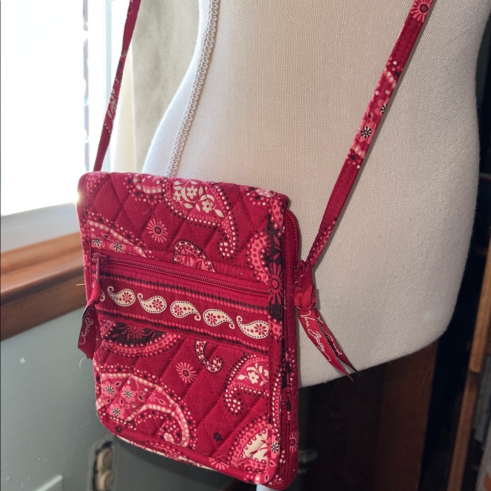 Vintage Vera Bradley Mesa Red Mini Crossbody.